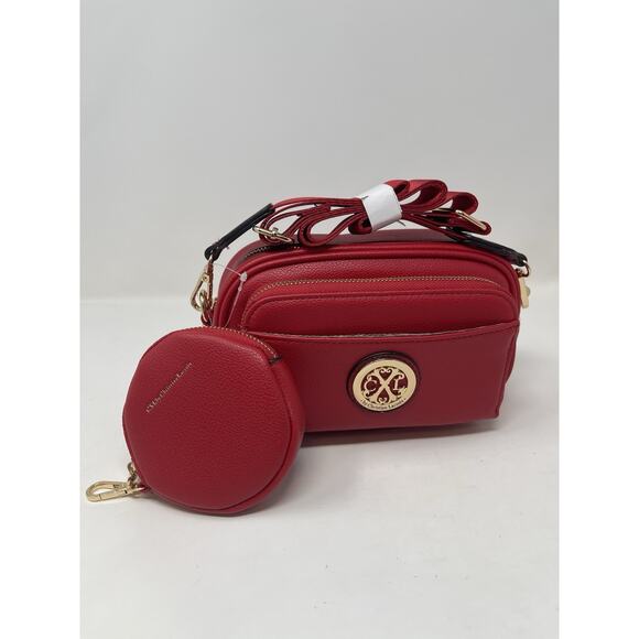 CXL by Christian Lacroix Eve Pebble Camera w Detachable Mini Zip Red Retail $88 - Picture 1 of 13